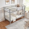 MAYEERTY Twin over Full Bunk Bed with Ladder, Wooden Bed Frame with High Guardrail and Ladder for Kids, No Box Spring Needed, Grey - 3 of 4