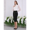 INSPIRE CHIC Women's High Waist Business Work Tweed Trim Button Decor Bodycon Skirts - 3 of 4
