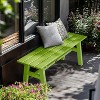 VINGLI 47” Outdoor HDPE Bench, Weatherproof Poly Lumber Patio Bench w/Metal Legs, Backless Porch Bench 660 LBS Capacity-Green - 2 of 4