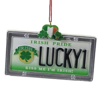 Holiday Ornament 2.5" Lucky1 License Plate Saint Partick's Day  -  Tree Ornaments