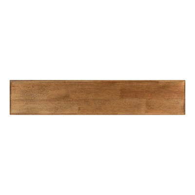 Rustic Brown and White Fir Wood Floating Wall Shelf