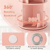 TopComfy Decorative Bookshelf 2 Tier Kids Rotating Bookshelf 360 Display for Books or Toys Bunny Baffles for Living Room, Pink, 17.72"*17.72"*7.87" - 3 of 4