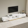 JVNOXK-Modern Stainless Steel TV Console with Drawers Expandable Storage & Entertainment Center - 2 of 4