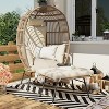 Patio Egg Chair Outdoor with Ottoman - Wicker Egg Chair Oversized Patio Lounge Chairs with Cushions, for Balcony, Living Room - 2 of 4