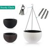 TUYOHW Set of 2 Self-Watering Hanging Planters,13.4'' Rattan Planter with Water Level Indicator,Large Capacity for Indoor Outdoor Balcony Decor - 4 of 4