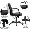 Emma and Oliver Mid-Back Black LeatherSoft Swivel Task Office Chair with Arms - 3 of 4