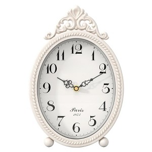 Aoibox Vintage Table Clock on Stand, French Rustic Style Antique Gold Mantel Clock for Living Room, Farmhouse, Bedroom, Desk, Shelf Decor - 1 of 4