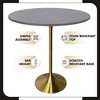 LeisureMod 36" Round Bar Height Dining Table with Sintered Stone Top and Gold Stainless Steel Pedestal Base Verve Collection - 4 of 4