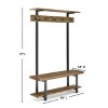 Pomona Entryway Hall Tree with Bench, Shelf and Coat Hooks - Alaterre Furniture - 4 of 4