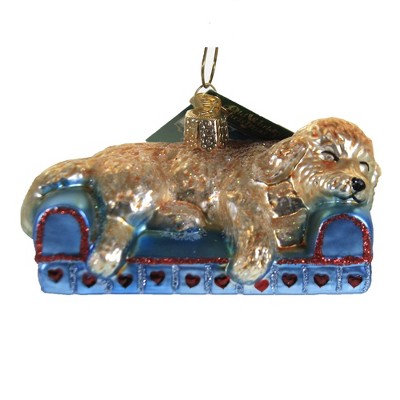 Old World Christmas 2.0" Sleepy Doodle Dog Faithful Companion  -  Tree Ornaments