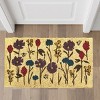 tag 1'6" x 2'6"  Bee Flowers Coir Mat Rectangle Indoor and Outdoor Coir Door Welcome Mat - 2 of 3