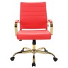LeisureMod Benmar Leather Office Chair with Gold Accents, Adjustable Height, and Swivel Base - 3 of 4