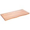 vidaXL Wall Shelf Light Brown 39.4 in.x19.7 in.x(0.8 in.-1.6 in.) Treated Solid Wood Oak - 2 of 4