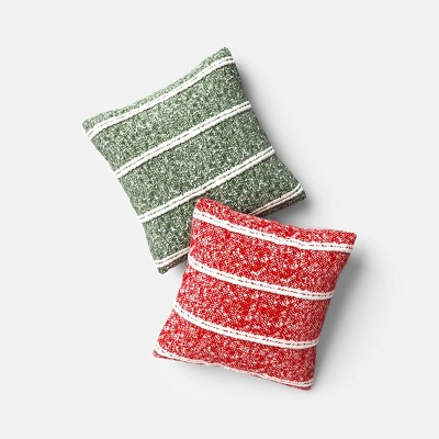 Woven Boucle Striped Square Christmas Throw Pillow - Threshold™