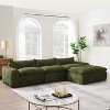 116'' Fully Compressed Sofa with High Density Foam, Frame-Free Chenille Sectional with Ottoman, Legless Design, No Assembly Needed - 3 of 4