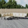vidaXL Patio Furniture Set Sectional Sofa Patio Lounge Set with Cushions Steel - Corner + 4x Middle + 2x Footrest + 2x Chair Sand - 2 of 4
