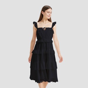 Women's Ruffle Sleeve Tiered Midi A-Line Dress - Universal Thread™ - 1 of 3
