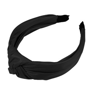 Unique Bargains Women's Faux Leather Knotted Headband 1.57 Inch Wide 1 Pc - 1 of 4