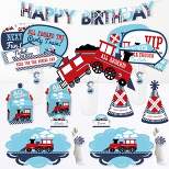Big Dot of Happiness Railroad Party Crossing - Steam Train Happy Birthday Party Supplies Kit - Ready to Party Pack - 8 Guests