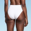 Lands' End Women's Ribbed Smoothing High Waist Bikini Bottom - White - 2 of 3