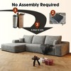 Dewdrop Cloud Sectional Grey Couch ,Modern Modular Sofa with Deep Seat, Upholstered Couches for Living Room Bedroom,No Assembly Required - 4 of 4