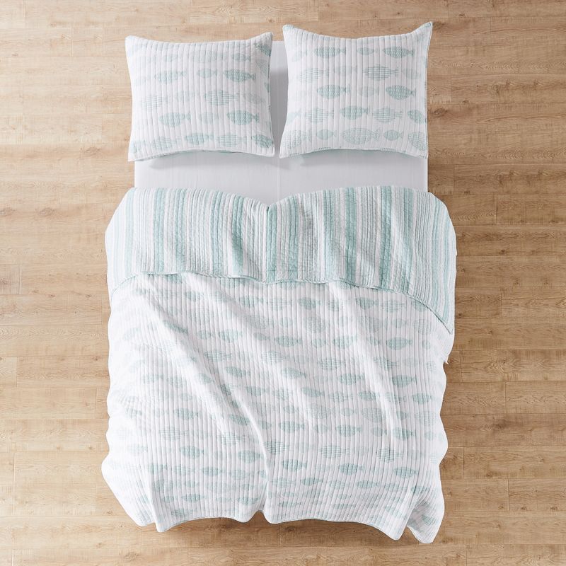 Aqua Breeze Quilt and Pillow Sham Set - Levtex Home, 4 of 6