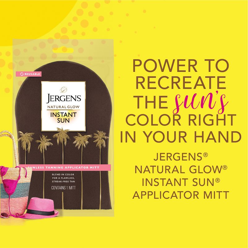 Jergens Natural Glow Instant Sun Application Mitt For Self Tanners, Streak-Free Sunless Tanning Glove, 4 of 7