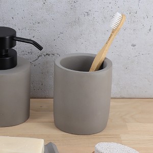 Evideco French Home Goods Concrete Cement Toothbrush Holder, Modern Countertop Organizer - 1 of 4