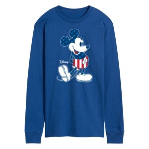 Men's - Disney - Mickey Flag Pattern Long Sleeve Graphic T-Shirt - 1 of 4