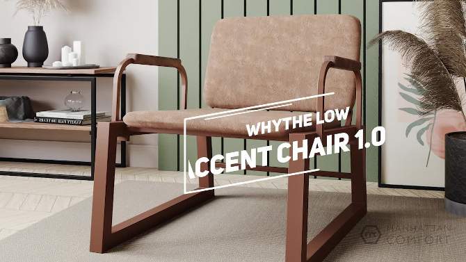 1.0 Whythe Low Accent Chair Natural Linen/Corten - Manhattan Comfort, 2 of 8, play video