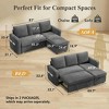 Dyonery 81" Sleeper Sofa Bed with Storage, L-Shaped Sectional Pull Out Couch with Reversible Chaise and USB Ports - 3 of 4