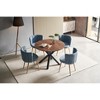 VYNXARIA 42.1"BLACK Table Mid-century Dining Table for 4-6 people With Round Mdf Table Top, Pedestal Dining Table, End Table Leisure  Table - 4 of 4