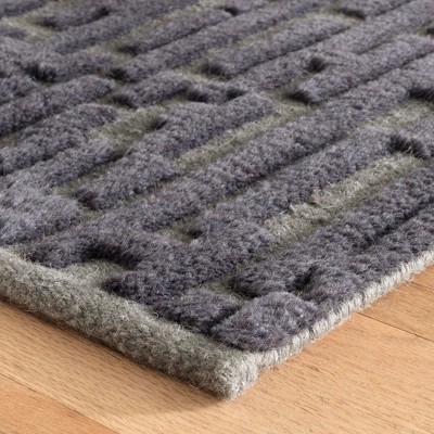 Marie Flanigan Hand-Knotted Gray Wool Cotton Blend Area Rug, 3' x 5'