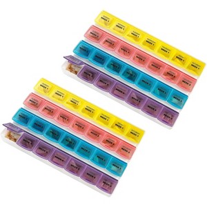 Monthly Pill Organizers – 2-Pack, 28-Day Pill Planners with Daily Compartments to Separate Pills & Vitamins, Travel-Friendly Medication Reminder - 1 of 4