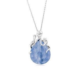 Simona Sterling Silver, Pear-Shaped Kyanite, Octopus 18" Pendant Necklace - Blue - 1 of 2