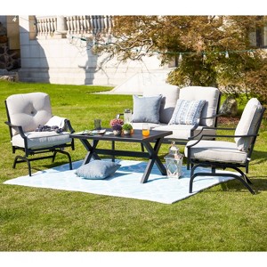 Patio Festival 4pc Steel Patio Conversation Set - 1 of 4