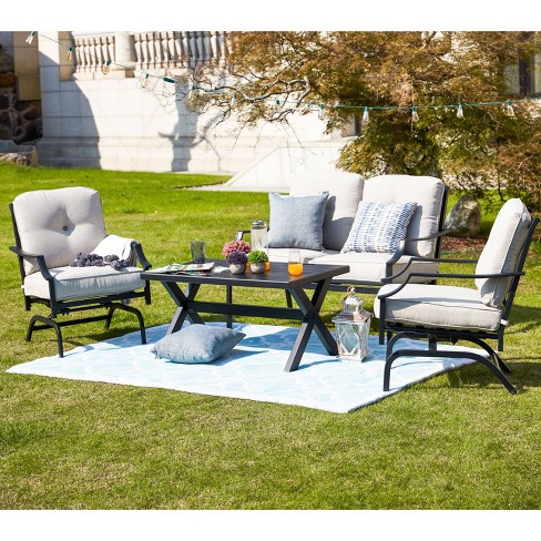 Metal patio best sale furniture conversation sets