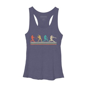 Women's Design By Humans Vintage Distressed Baseball Swing By LuckyCharm99 Racerback Tank Top - 1 of 2