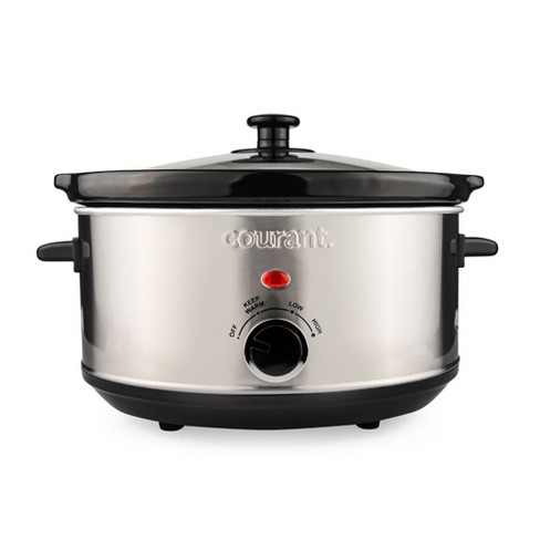 Crock-Pot 4-Quart Stainless Steel Oval Slow Cooker in the Slow Cookers  department at