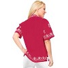 LA LEELA Women's Casual Blouse Shirt Solid Blouses Short Sleeve Button Down Dress Tops Tee Hawaiian Shirts for Women - 2 of 4