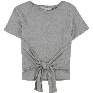 Rachel Roy Womens Cropped Tie Front Basic T-Shirt - 1 of 1