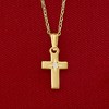 Ross-Simons Baby's 14kt Yellow Gold Cross Pendant Necklace With Diamond Accent Size 13 - 2 of 4