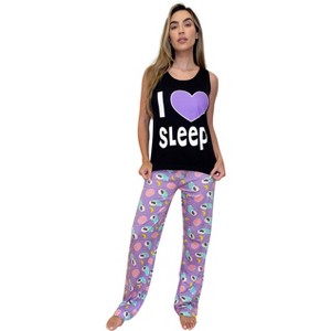 Just Love Womens Tank & Pant Cute Pajama Set - Ribbed PJ Sets Sleepwear Loungewear - 1 of 3