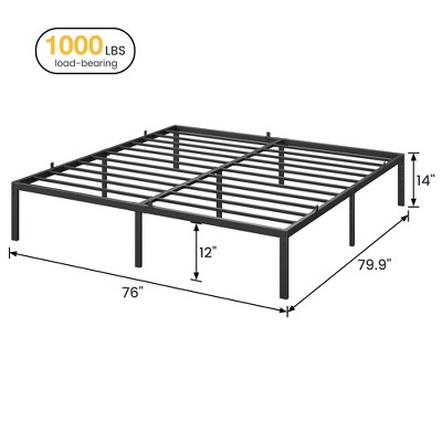 coucheta Metal Platform Bed Frame with Storage Under Bed, Sturdy Structure