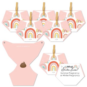 Big Dot of Happiness Hello Rainbow - Boho Baby Shower Conversation Starter - 2-in-1 Dirty Diaper Game - Set of 24 - 1 of 4