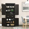 Tangkula Kitchen Cabinet Pantry Cupboard Freestanding w/Shelves Espresso - 2 of 4