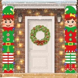 Christmas Couplets With Lights Christmas Elf Couplets Hanging Flag Christmas Decorations 30x180cm - 1 of 3