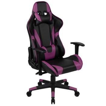 BlackArc High Back Reclining Gaming Chair in Faux Leather - Height Adjustable Arms - Headrest & Lumbar Support Pillows