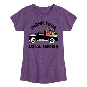 Girls' - Instant Message - Thank Your Local Farmer Fitted Short Sleeve Graphic T-Shirt - 1 of 4