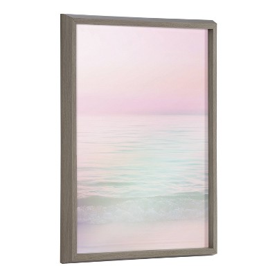 18" x 24" Blake Dreamy Pastel Seascape by Dominique Vari Gray Framed Printed Glass - Kate & Laurel All Things Decor